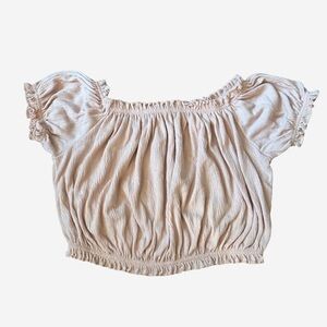 H&M Divided Light Pink Off-Shoulder Crop Top